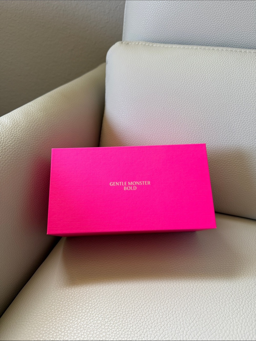 GENTLE MONSTER Hot Pink Box with Gold Logo